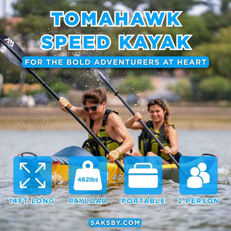 Aqua Marina Tomahawk AIR-K 440 14FT 2-Person High-Pressure Speed Inflatable Kayak [Paddle Excluded] [AIR-K440] (SAK31482) by SAKSBY WHOLESALE