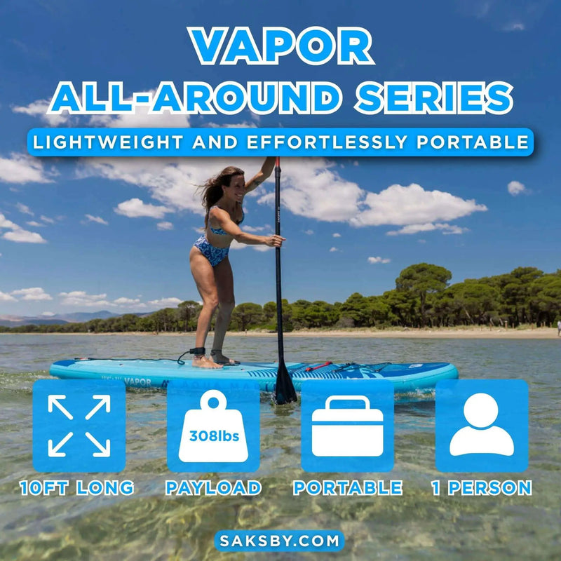 Aqua Marina Vapor 10FT All-Around SUP W/ Sand Ripple Grooved EVA Footpad [BT-23VAP] (SAK60532) by SAKSBY WHOLESALE