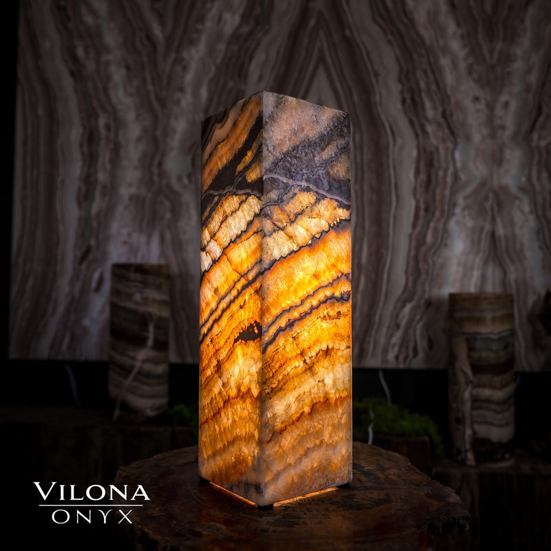Aqua Onyx Lamp (Small Square Table Lamp #56), photo 6 of 9