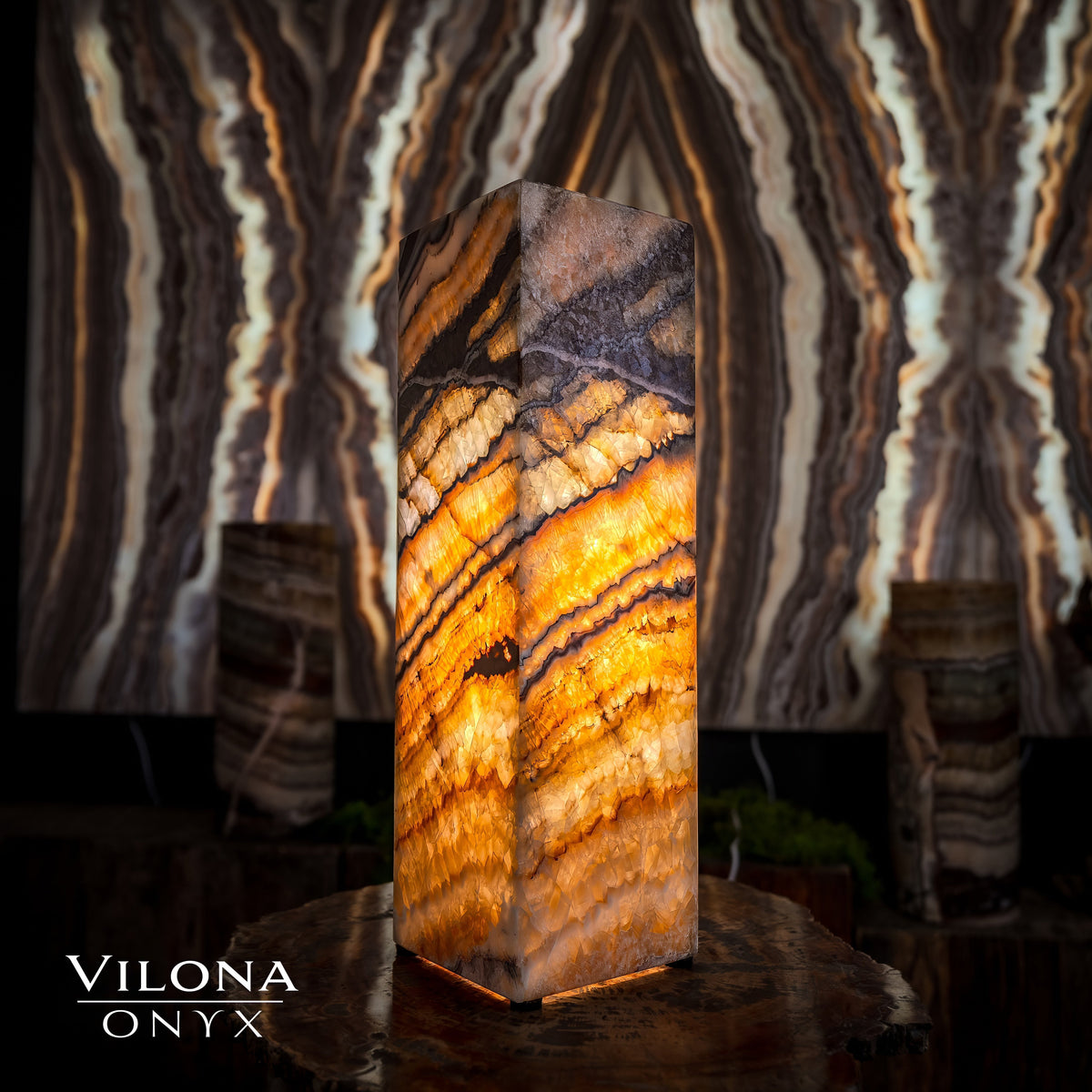 Aqua Onyx Lamp (Small Square Table Lamp #56), photo 7 of 9