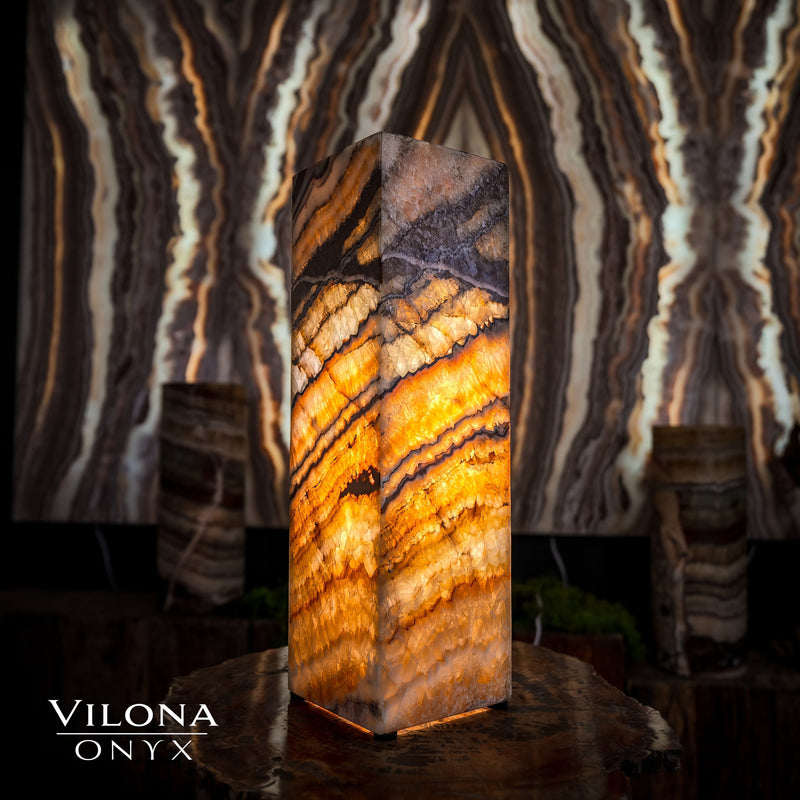 Aqua Onyx Lamp (Small Square Table Lamp #56), photo 7 of 9