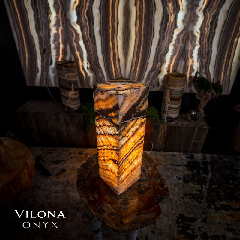 Aqua Onyx Lamp (Small Square Table Lamp #56), photo 5 of 9
