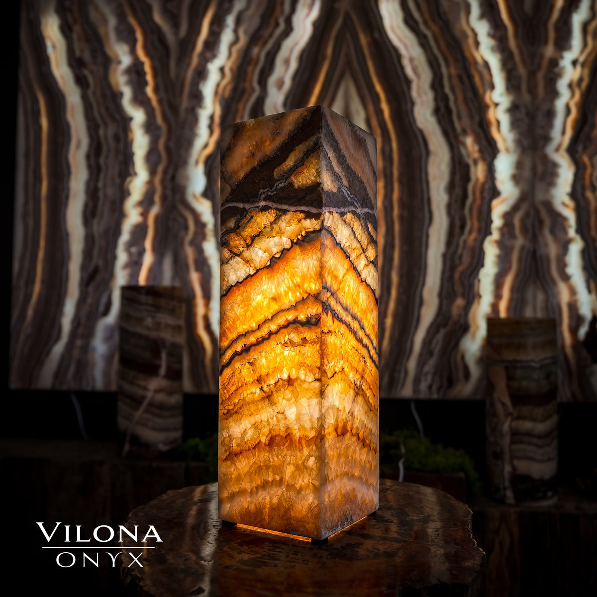 Aqua Onyx Lamp (Small Square Table Lamp #56), photo 2 of 9