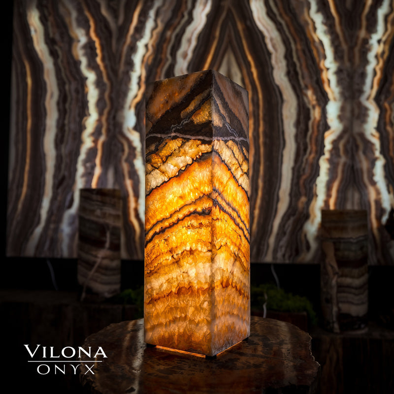 Aqua Onyx Lamp (Small Square Table Lamp #56), photo 2 of 9