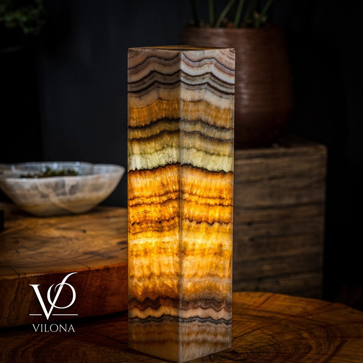 Aqua Onyx Square Table Lamp (Small #60), photo 4 of 6