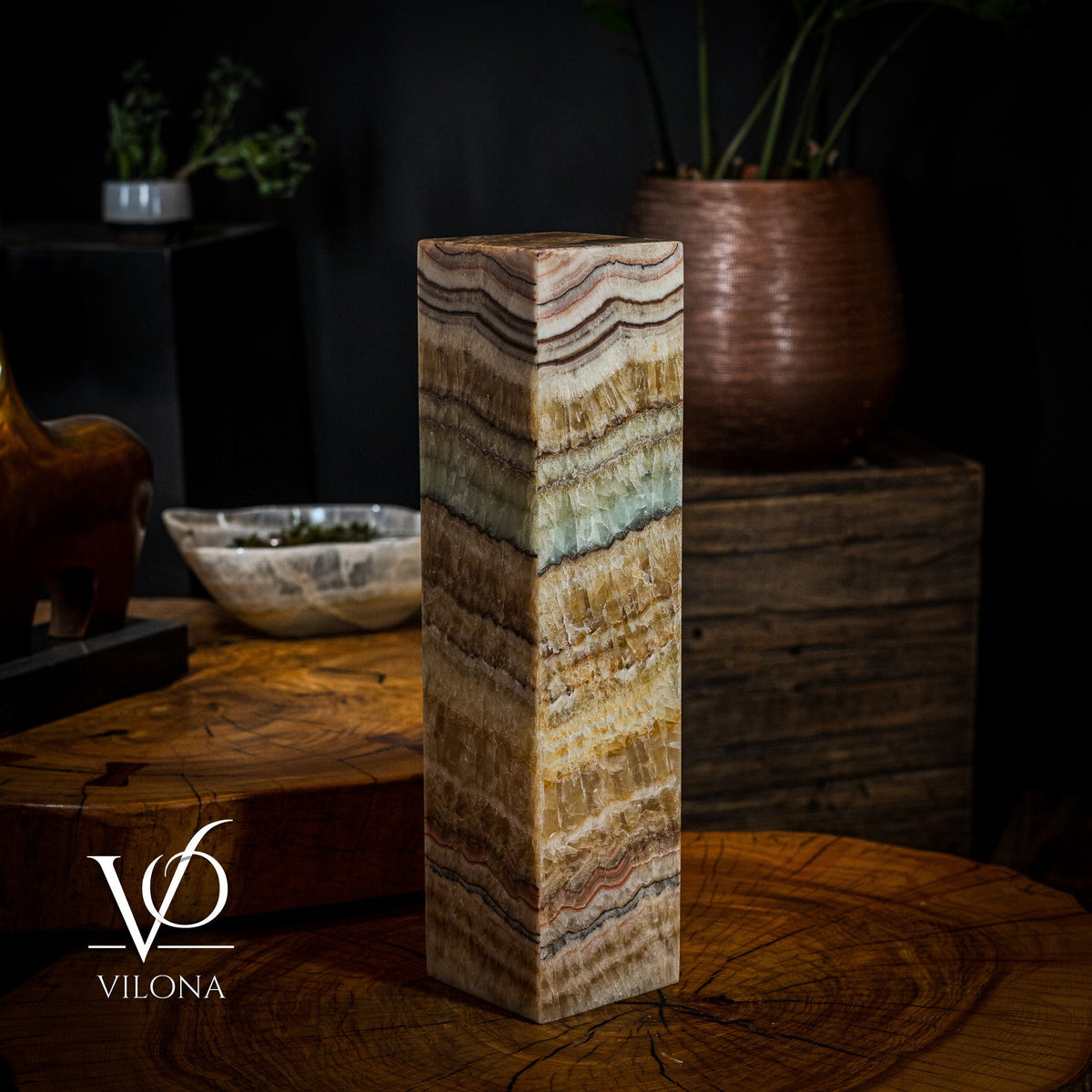 Aqua Onyx Square Table Lamp (Small #60), photo 2 of 6