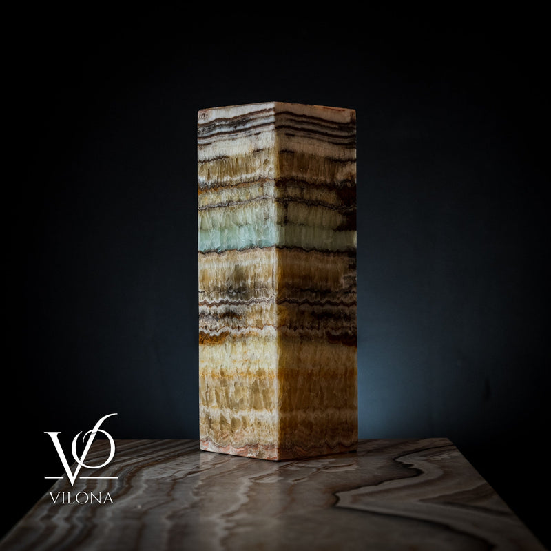 Aqua Onyx Square Table Lamp (Small #63), photo 2 of 5