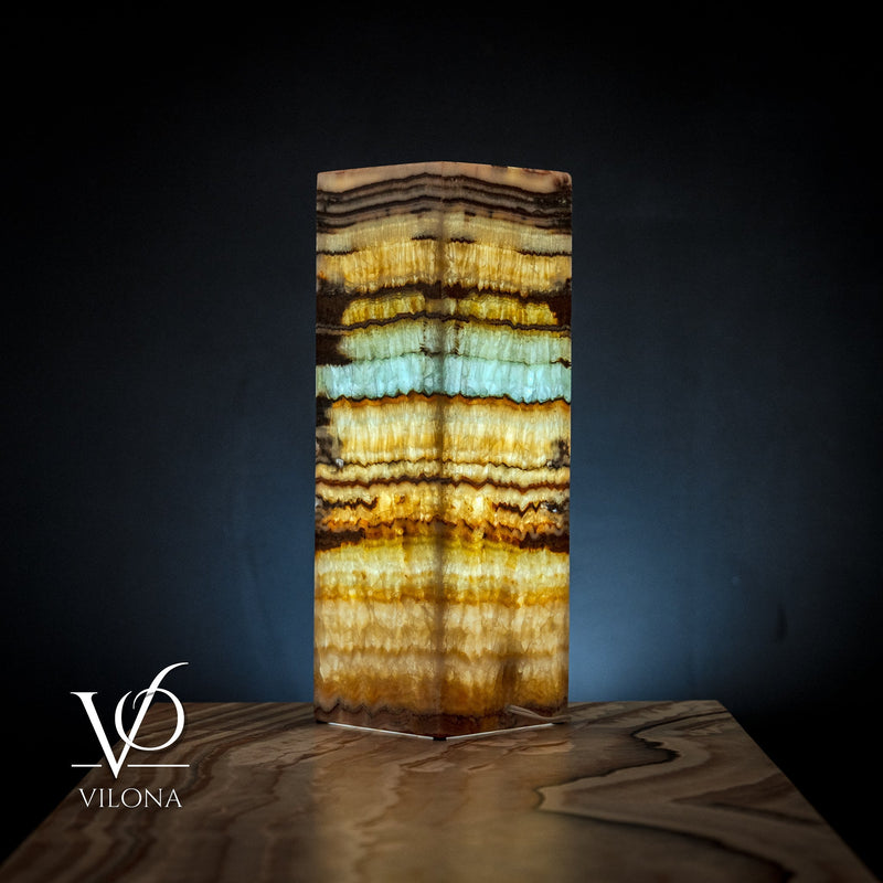 Aqua Onyx Square Table Lamp (Small #63), photo 5 of 5