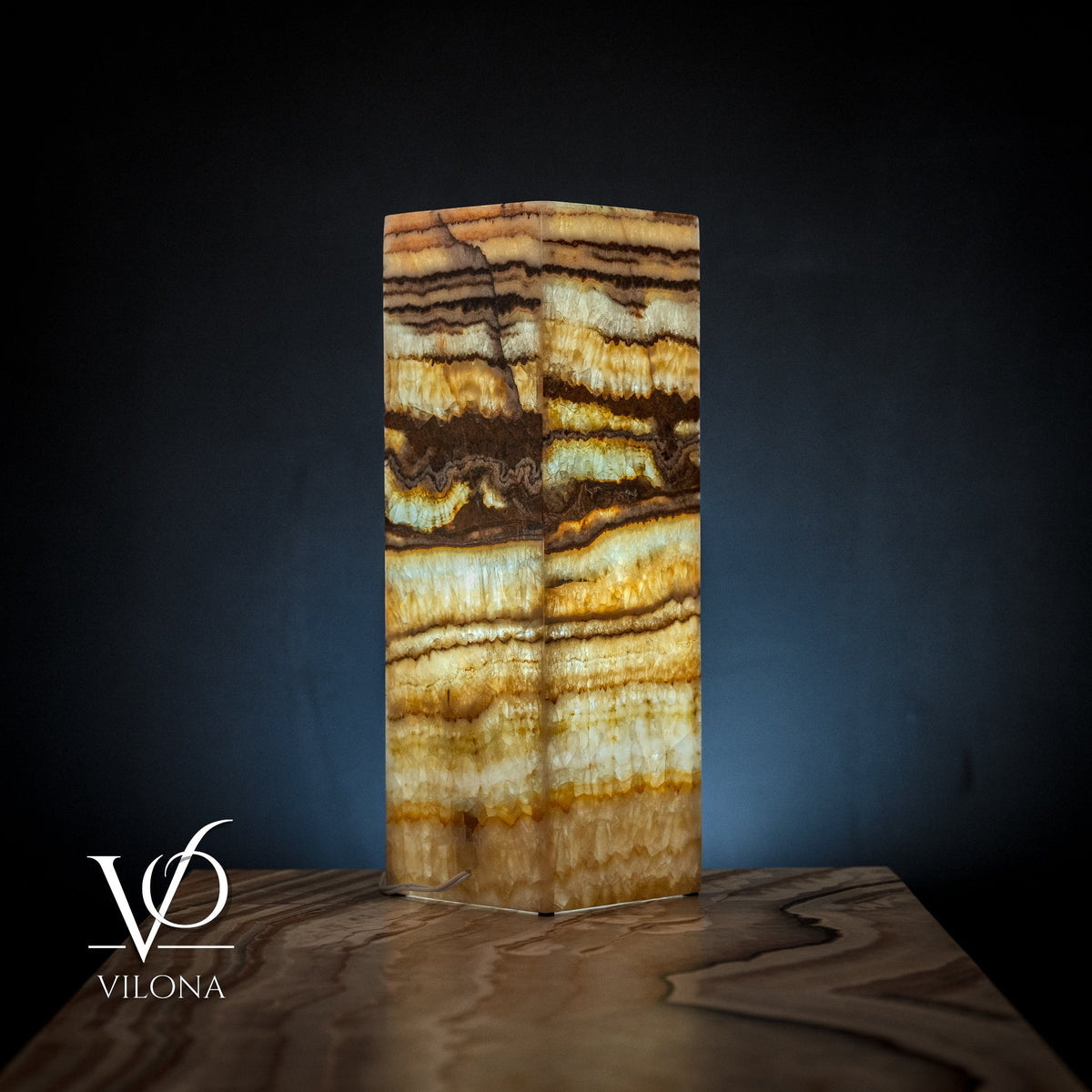 Aqua Onyx Square Table Lamp (Small #64), photo 3 of 5