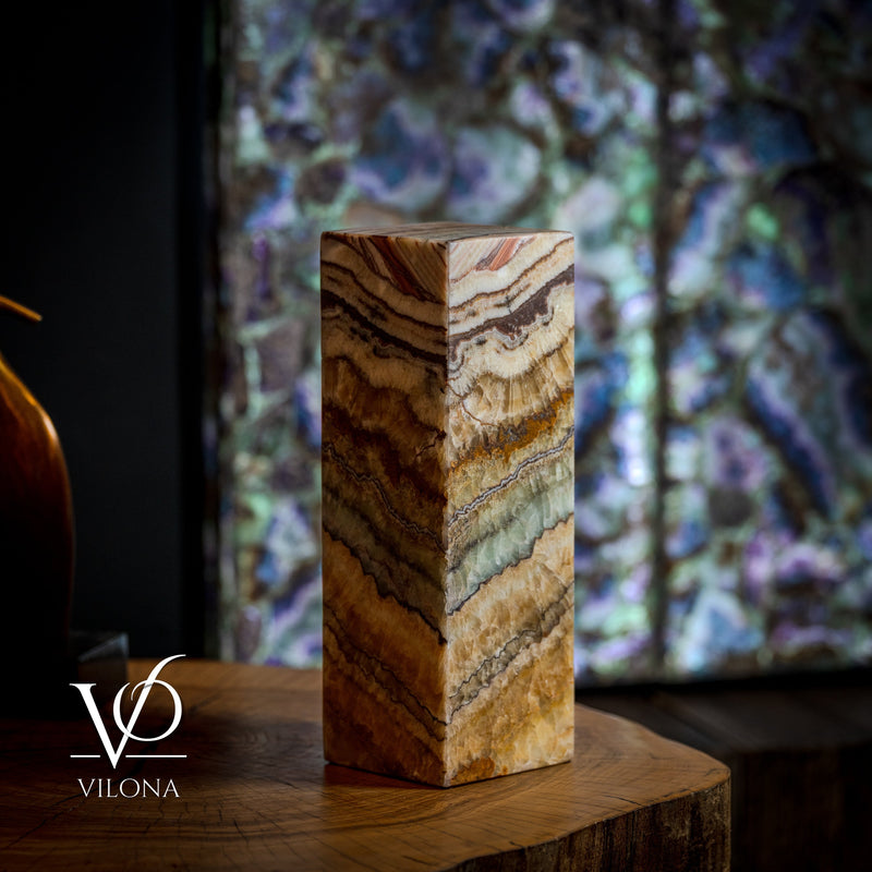 Aqua Onyx Table Lamp - Small - (18" Tall, 6x6" Closed Top Square #68), photo 2 of 5