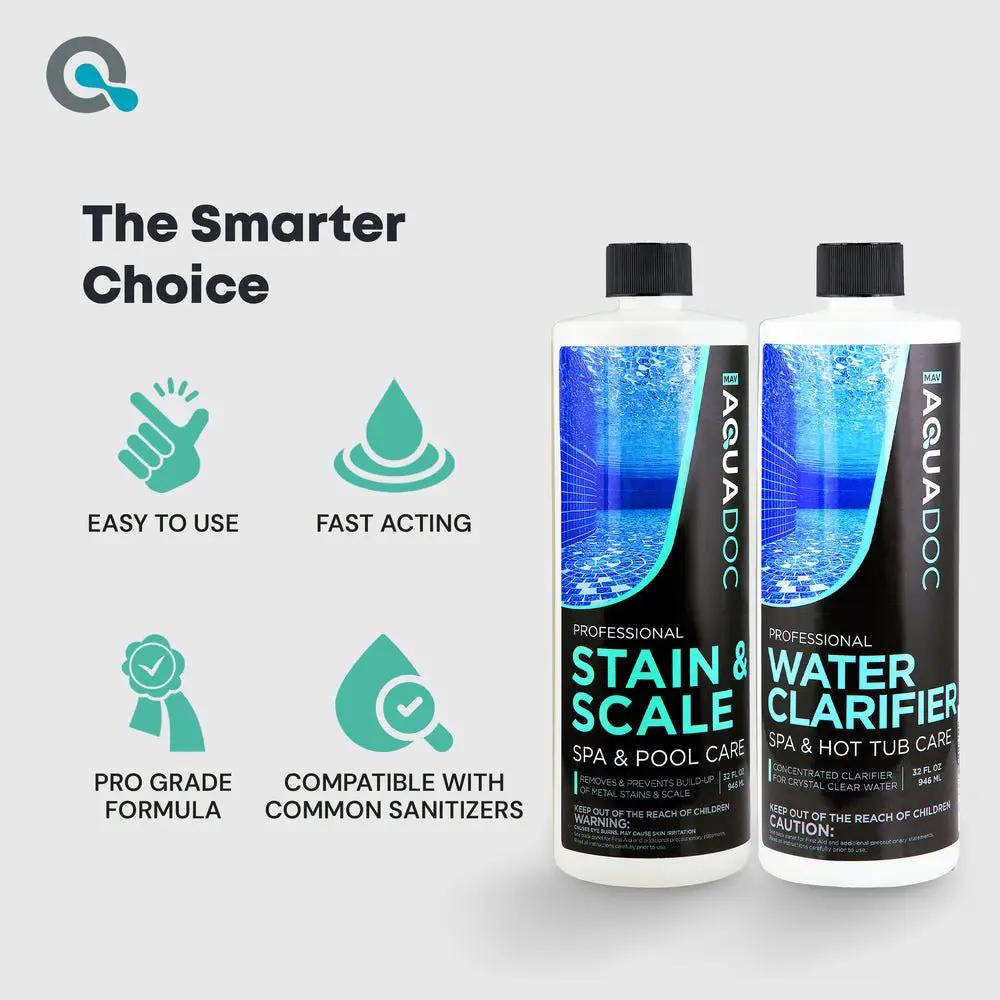 Spa Water Clarifier & Stain and Scale Bundle by AquaDoc