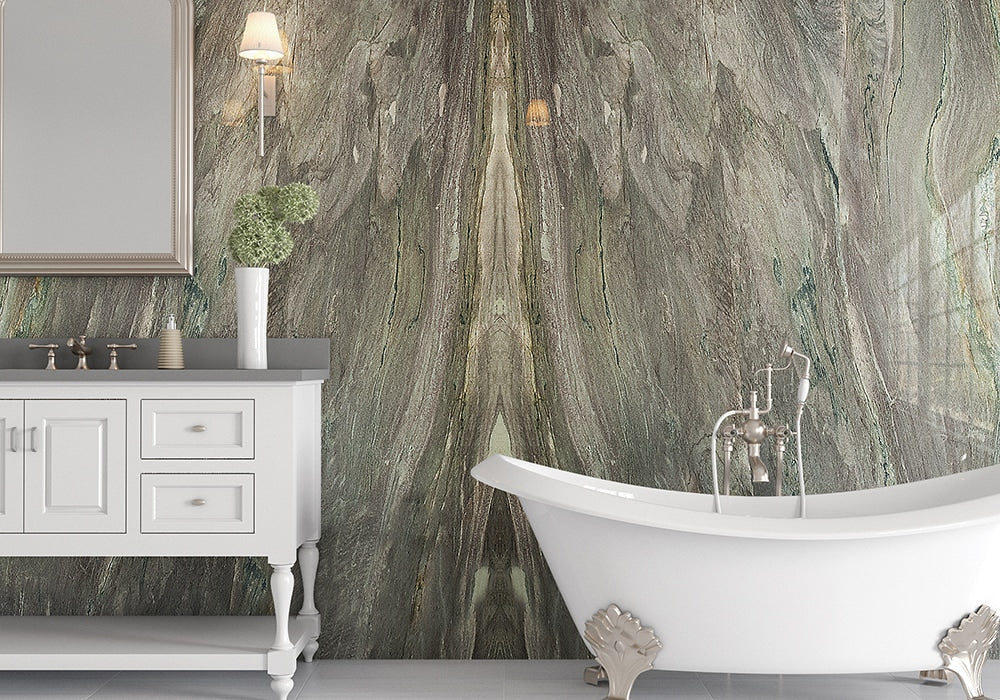 Aquarella Macauba Polished Quartzite Slab Random room scene