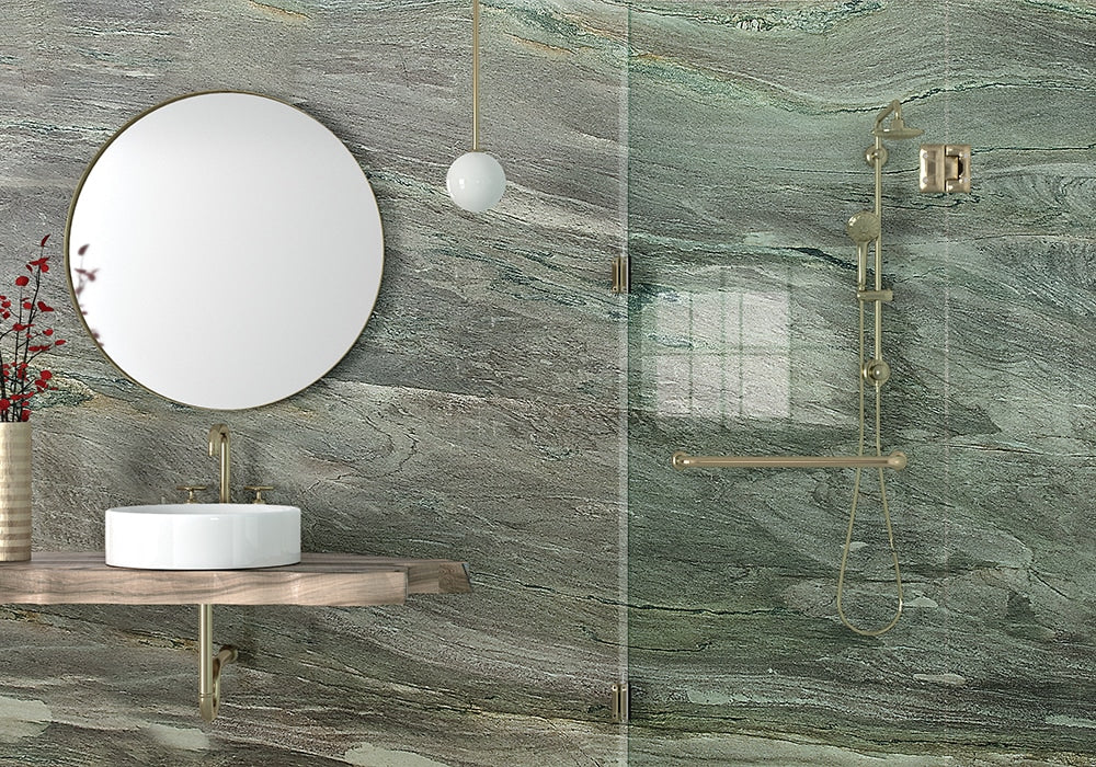 Aquarella Macauba Polished Quartzite Slab Random room scene 3