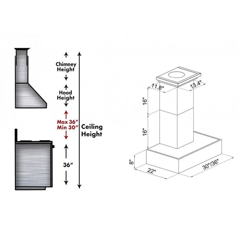 ZLINE 30" Remote Blower Wooden Wall Range Hood, 681M-RD-30 by Farmhouse Kitchen and Bath