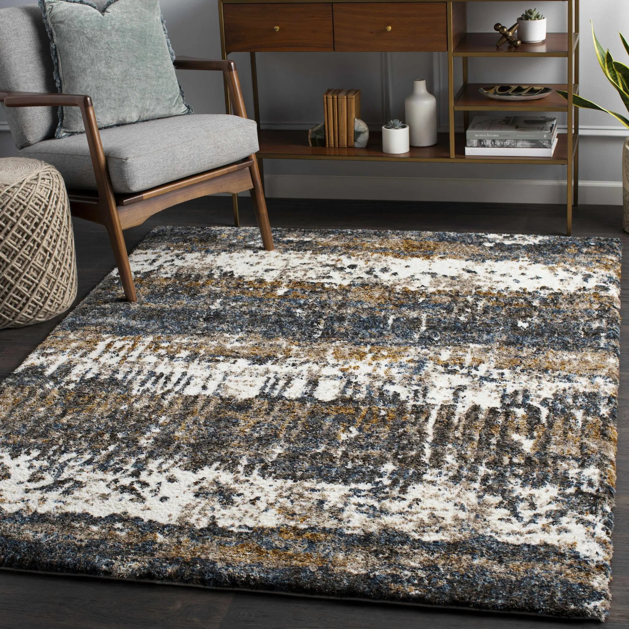 Arboles Abstract Lined Plush Area Rug by Boutique Rugs