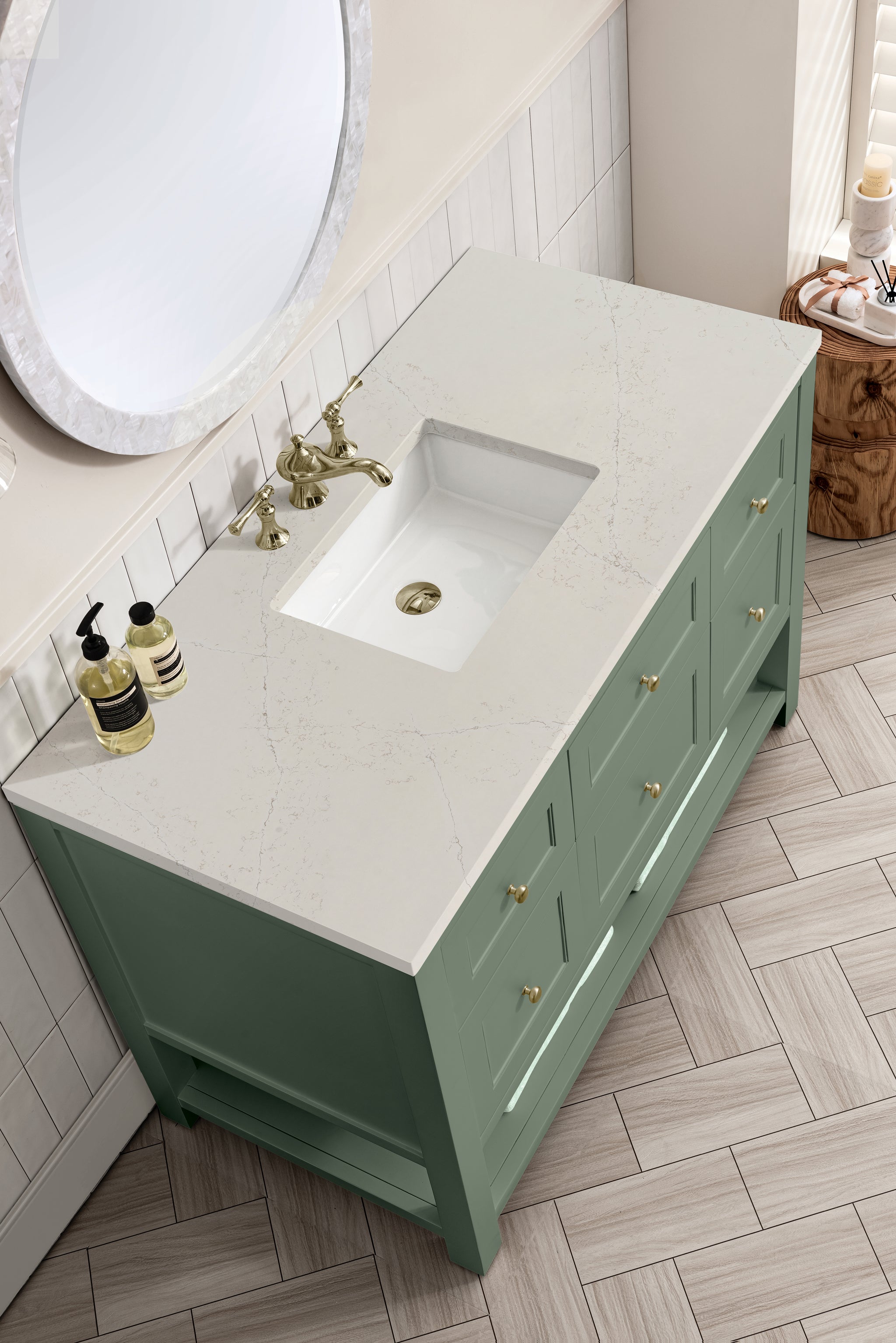 James Martin Breckenridge 48" Single Bathroom Vanity, Smokey Celadon, view 39