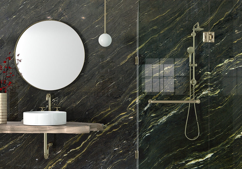 Arcadia Polished Marble Slab Random room scene 3