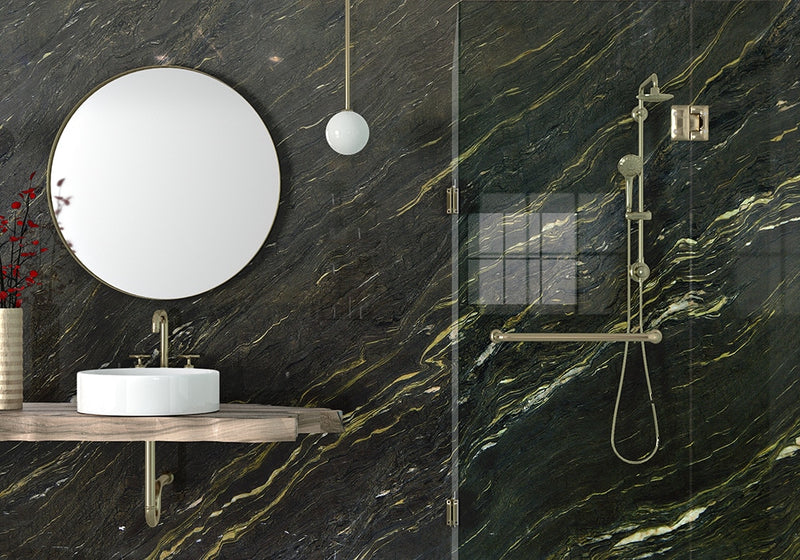 Arcadia Polished Marble Slab Random room scene 3