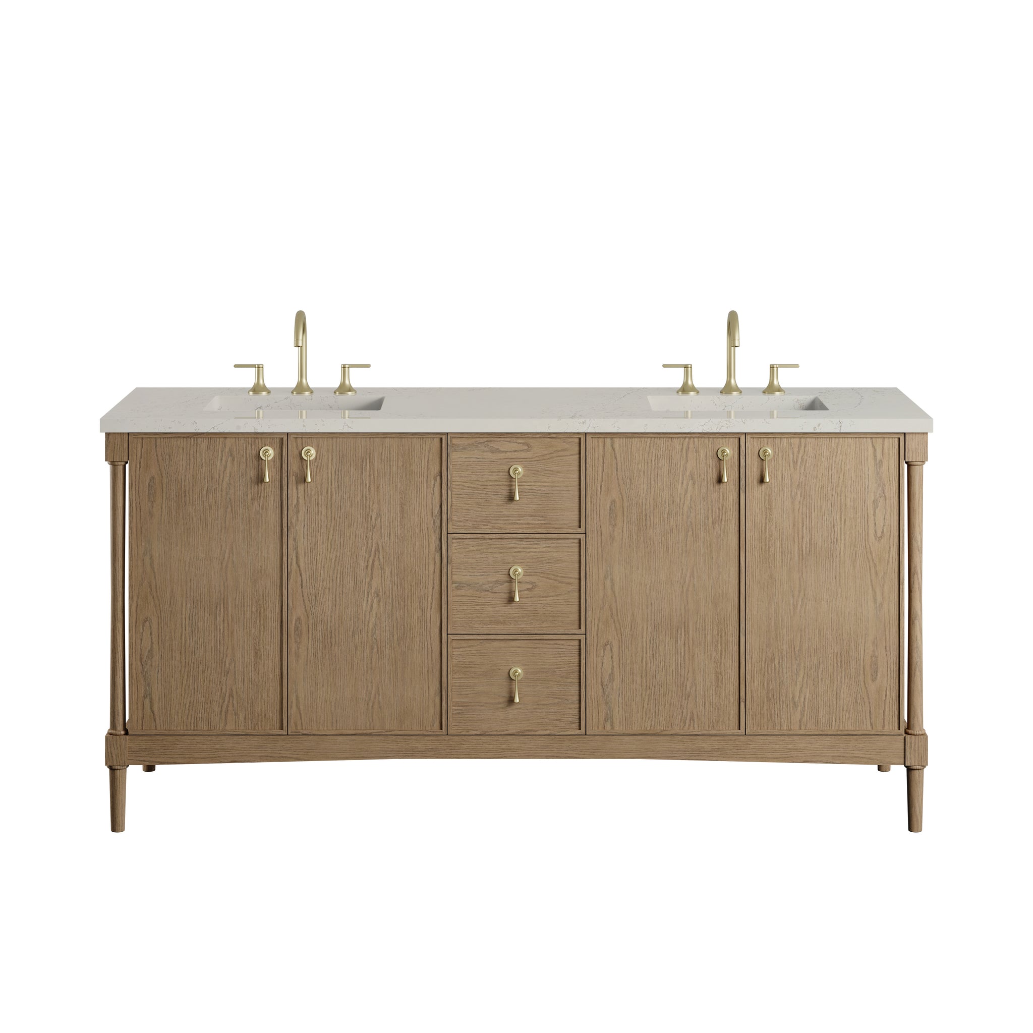 James Martin Kinnsden 72" Double Bathroom Vanity, Weathered Oak, view 39