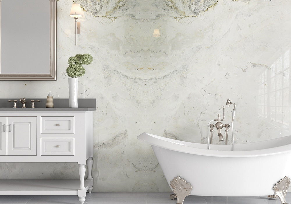 Arctic Mirage Polished Marble Slab Random room scene