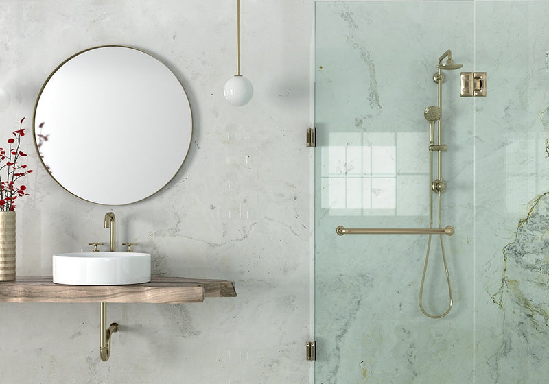 Arctic Mirage Polished Marble Slab Random room scene 3