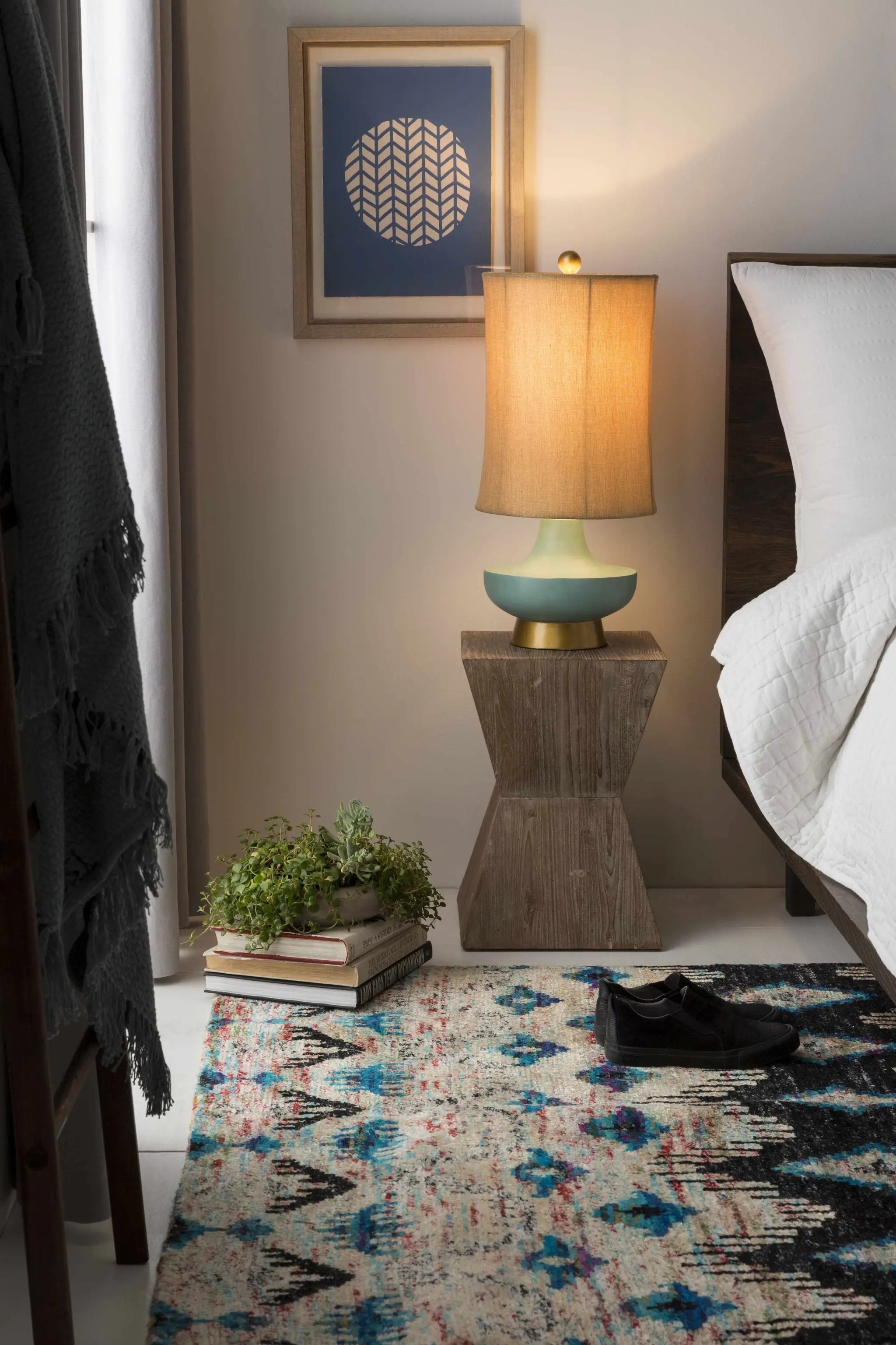 Aringay Aqua Textured Table Lamp by Boutique Rugs