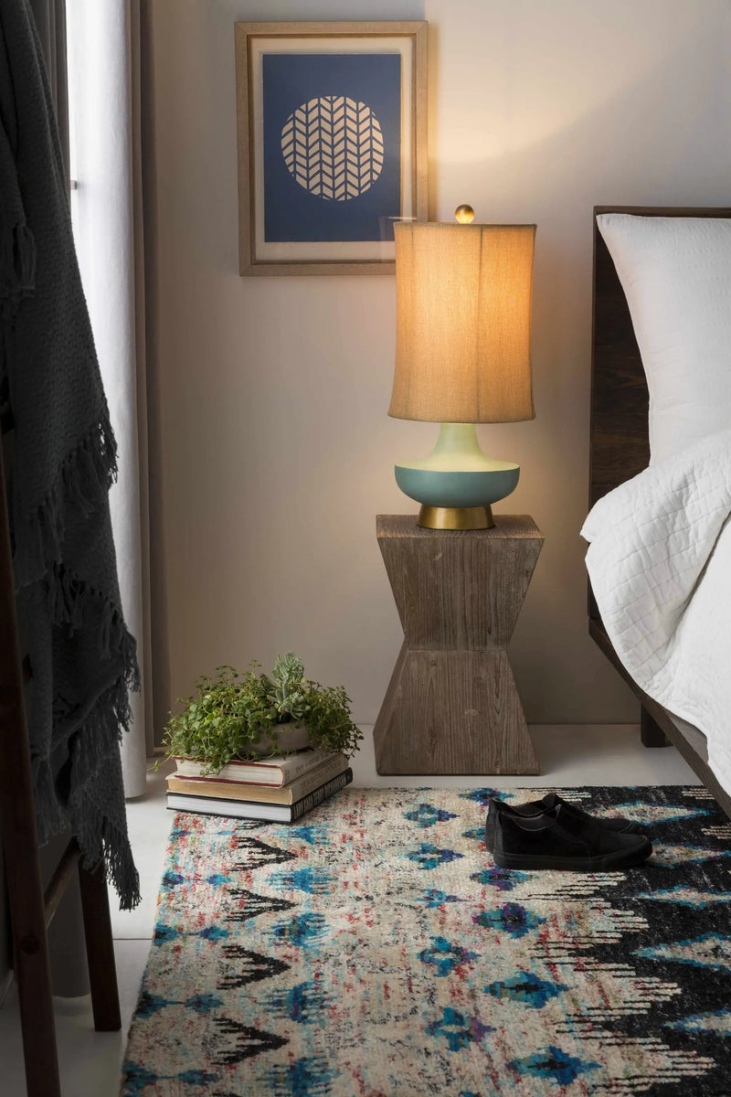 Aringay Aqua Textured Table Lamp by Boutique Rugs