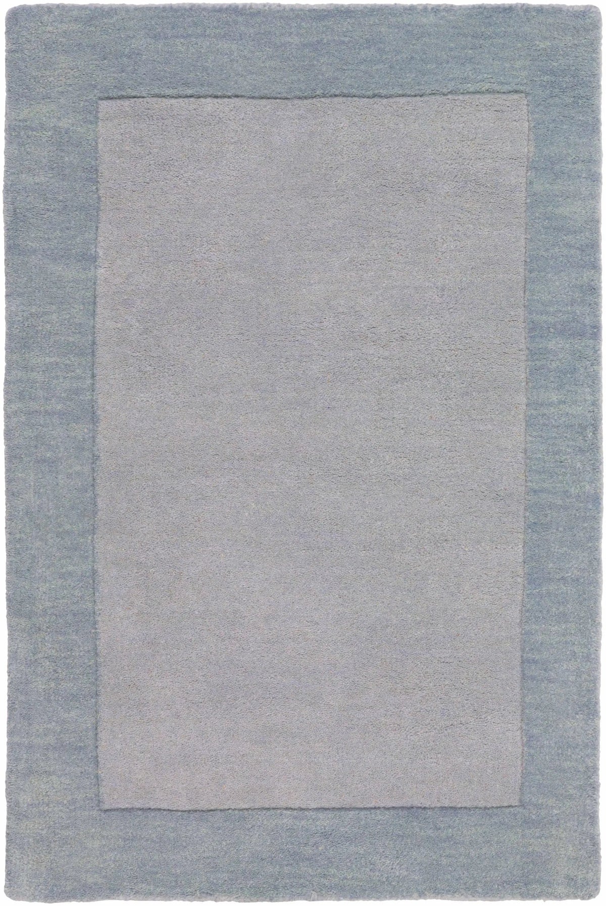 Arkabutla Solid Blue Bordered Wool Rug, photo 11 of 16