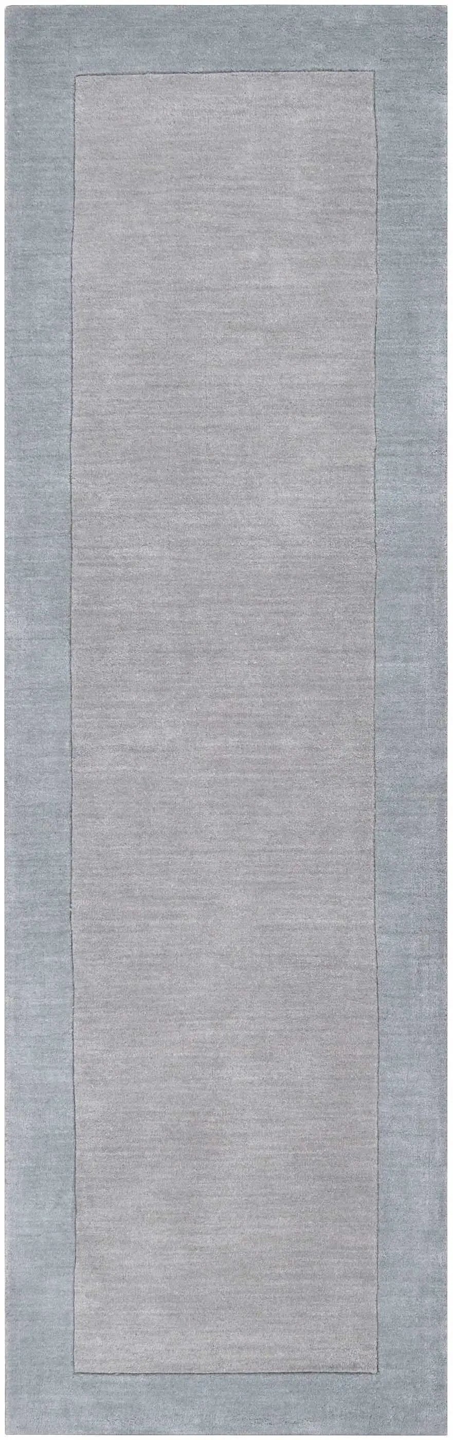 Arkabutla Solid Blue Bordered Wool Rug, photo 12 of 16
