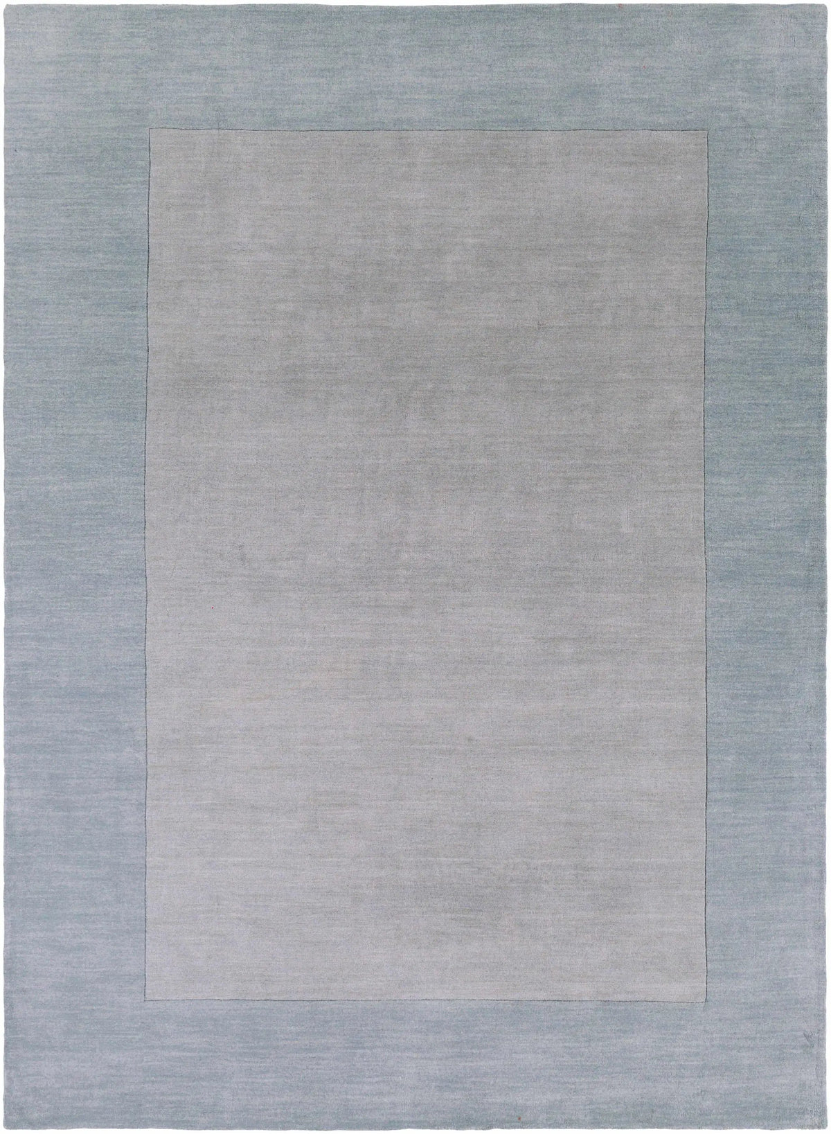Arkabutla Solid Blue Bordered Wool Rug, photo 10 of 16