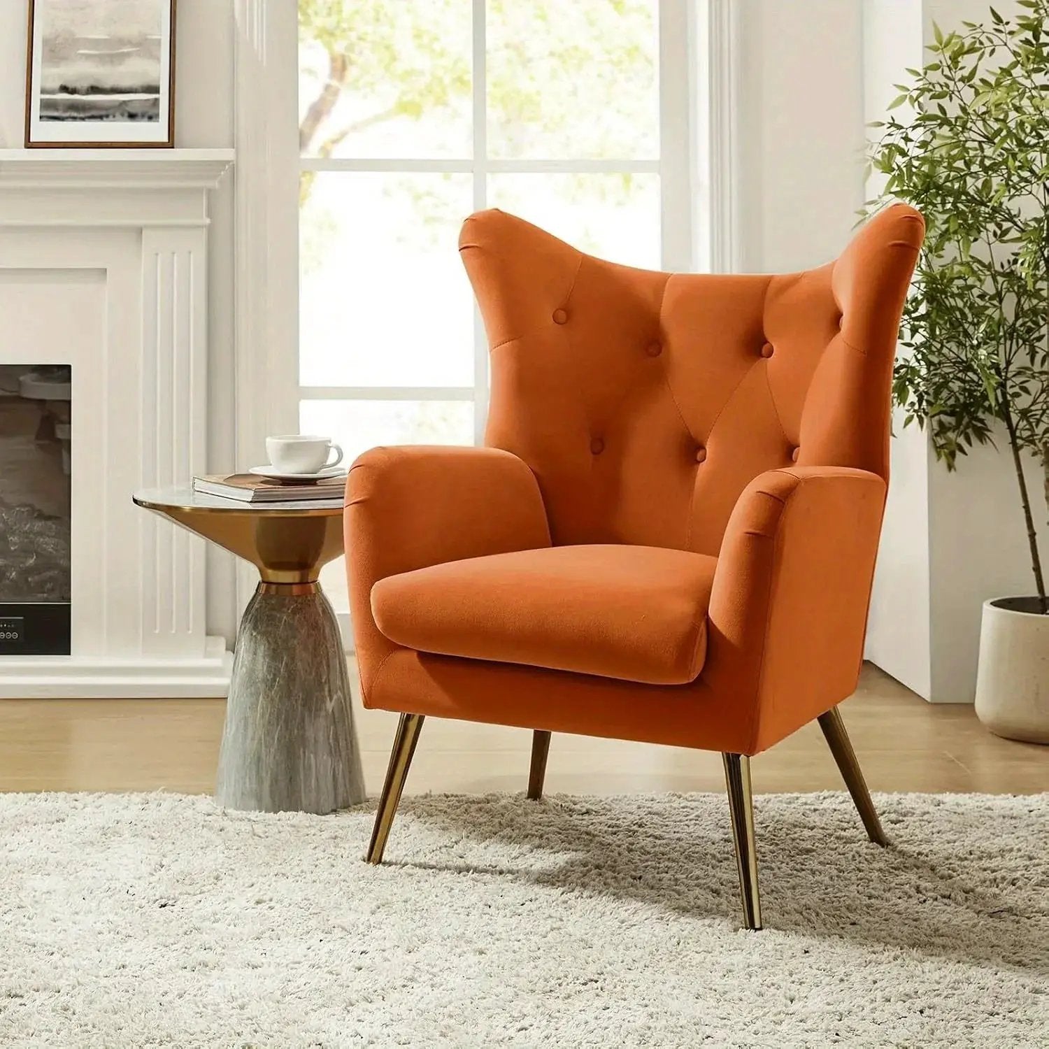 Arm Chair - Luxurious Velvet Blue by House Of Avana