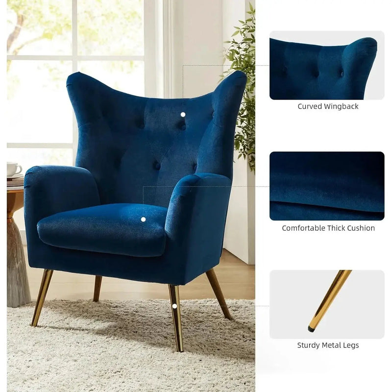 Arm Chair - Luxurious Velvet Blue by House Of Avana