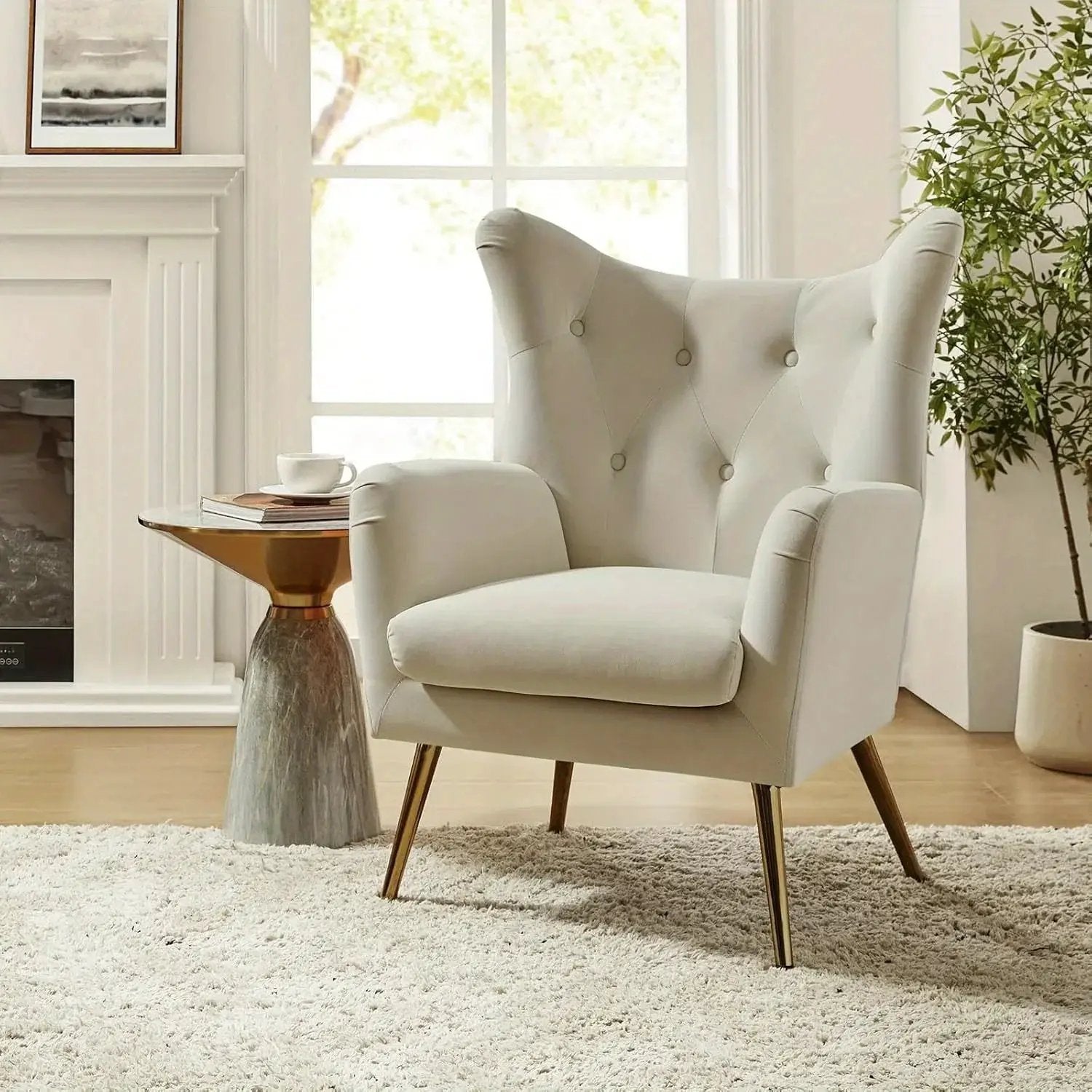 Arm Chair - Luxurious Velvet Blue by House Of Avana
