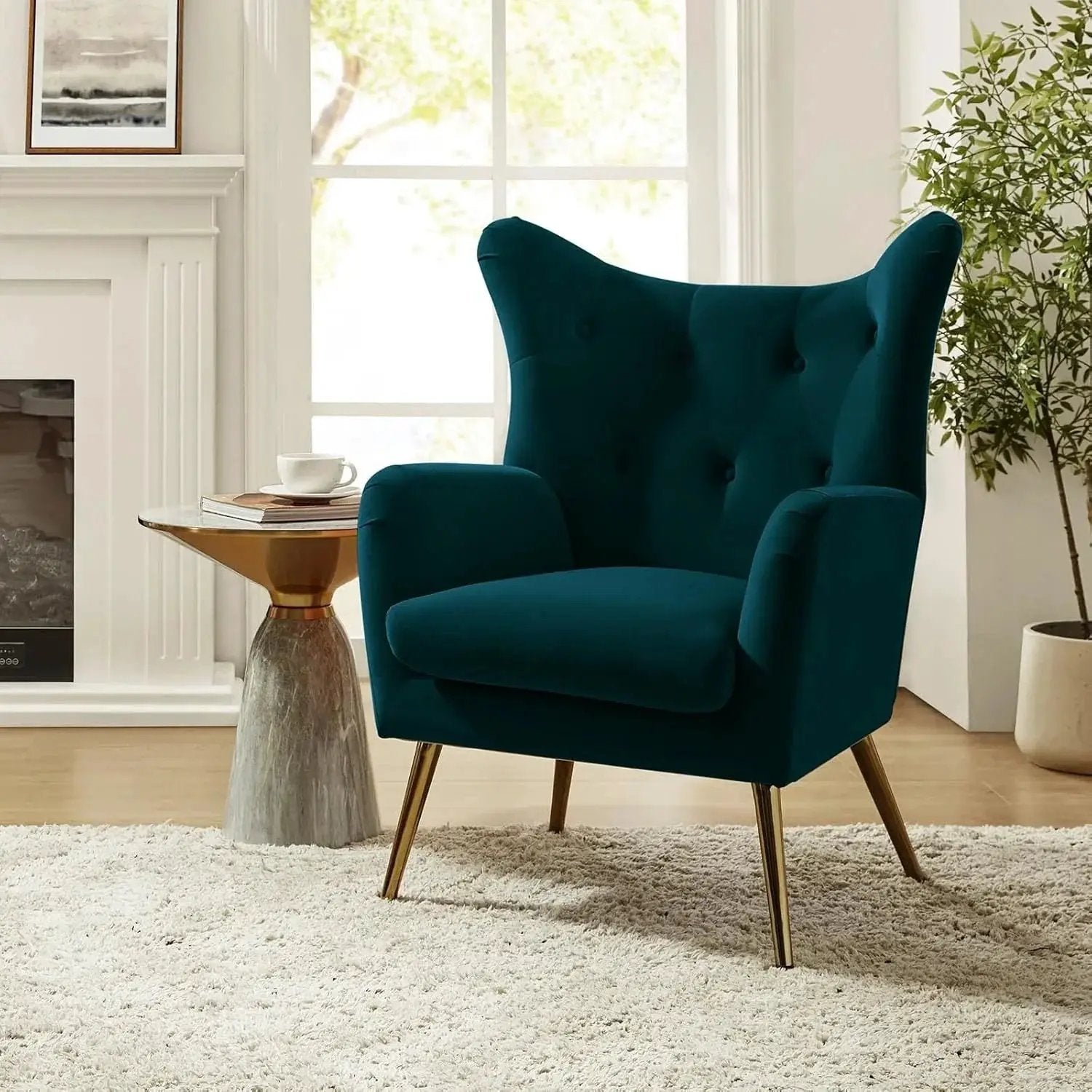Arm Chair - Luxurious Velvet Blue by House Of Avana