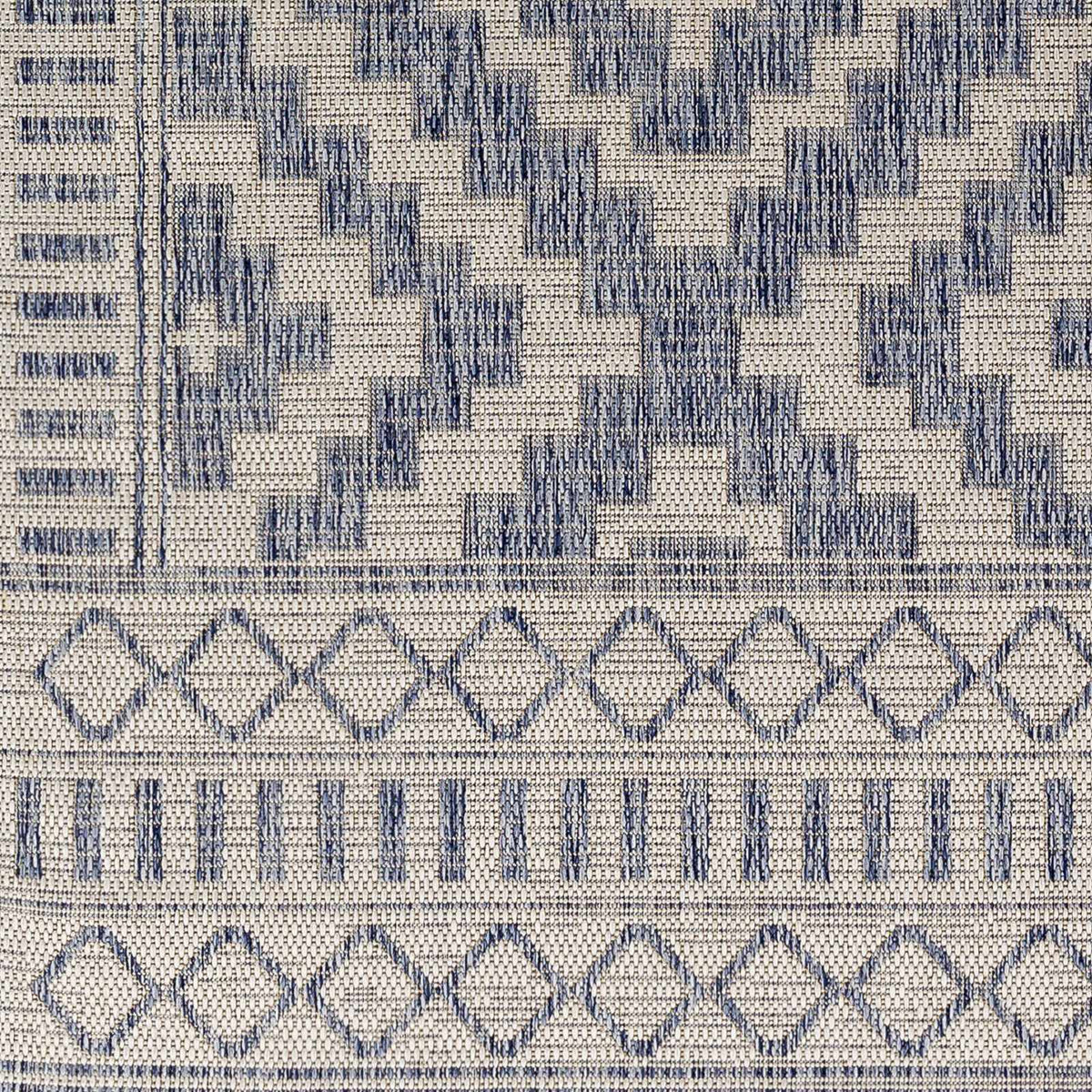 Kabala Dark Blue Outdoor Area Rug - Clearance, sample swatch