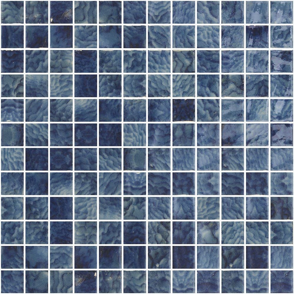 Arrecife Blue Glossy 1x1 Glass Mosaics 12x18 Glass Glossy 12x18 Mosaics