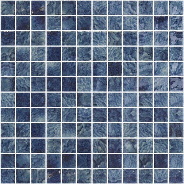 Arrecife Blue Glossy 1x1 Glass Mosaics 12x18