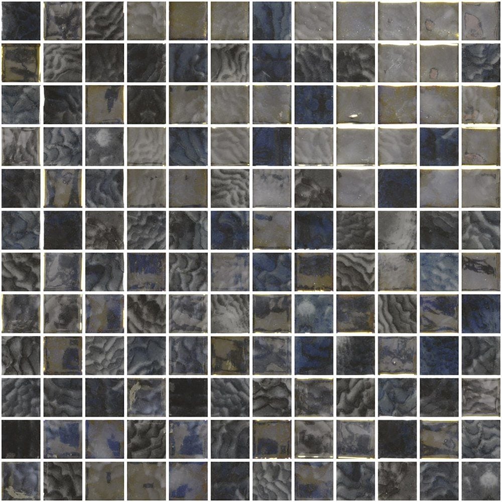 Arrecife Iridis Gray Luster 1x1 Glass Mosaics 12x18 Glass Luster 12x18 Mosaics