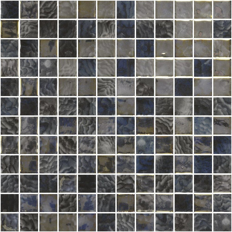 Arrecife Iridis Gray Luster 1x1 Glass Mosaics 12x18 Glass Luster 12x18 Mosaics