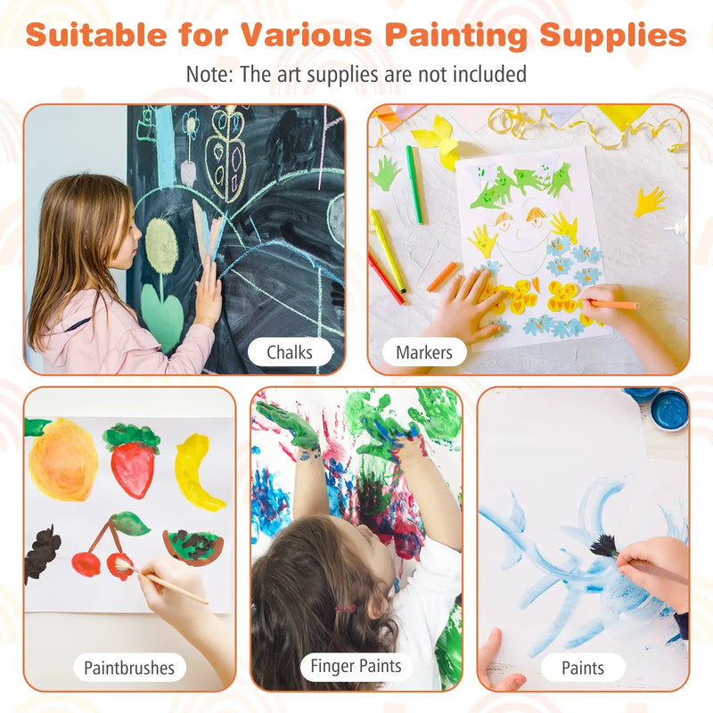 3-in-1 Art Easel for Kids with Magnetic Chalkboard and Whiteboard-Gray by DirectDeals