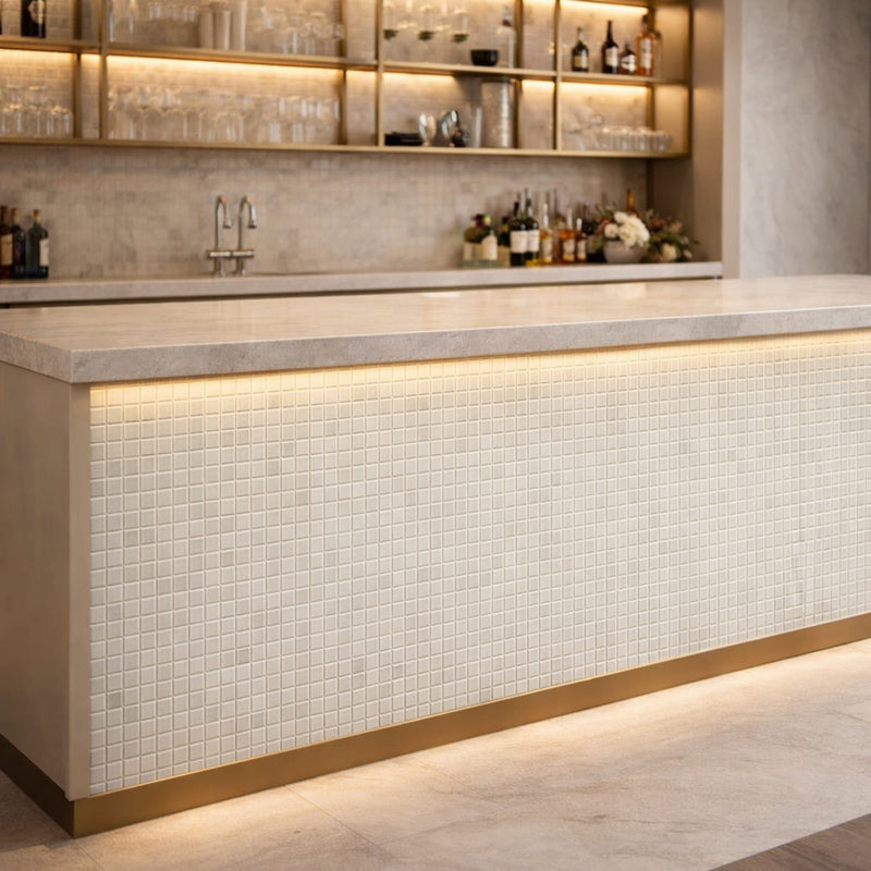 Artica Polished Marble Look Porcelain Mosaics 12x12 Porcelain Polished 12x12 Mosaics — 2
