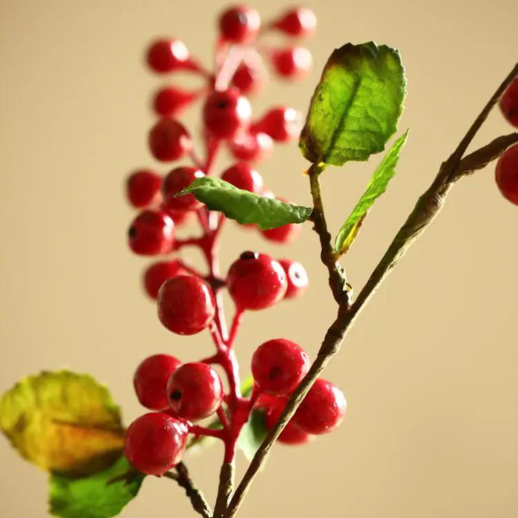 Artificial Fruit Berry Stems in Various Colors 31" Tall Silk Plant by RusticReach