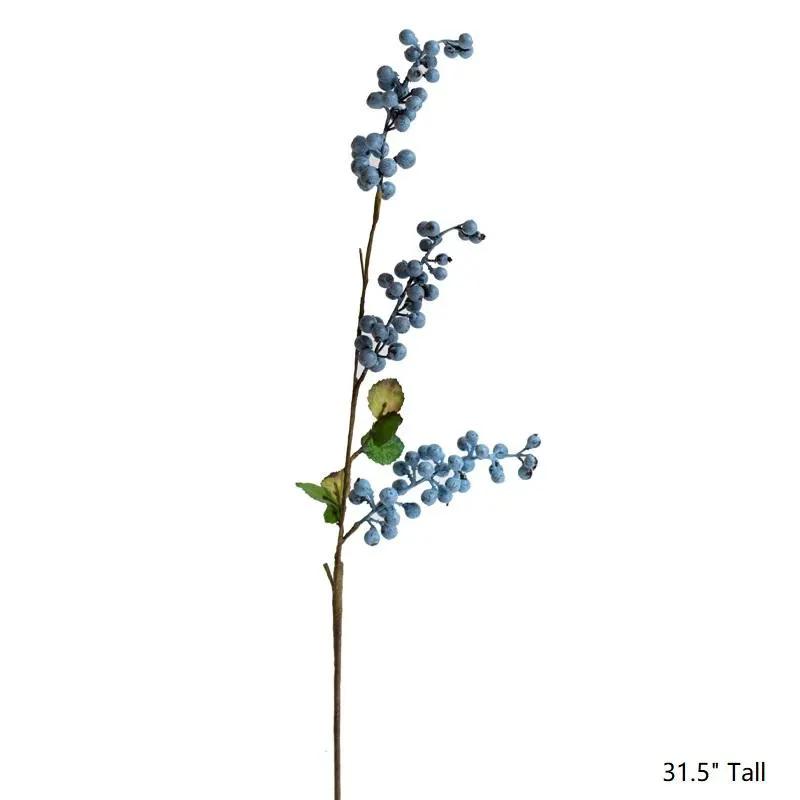 Artificial Fruit Berry Stems in Various Colors 31" Tall Silk Plant by RusticReach