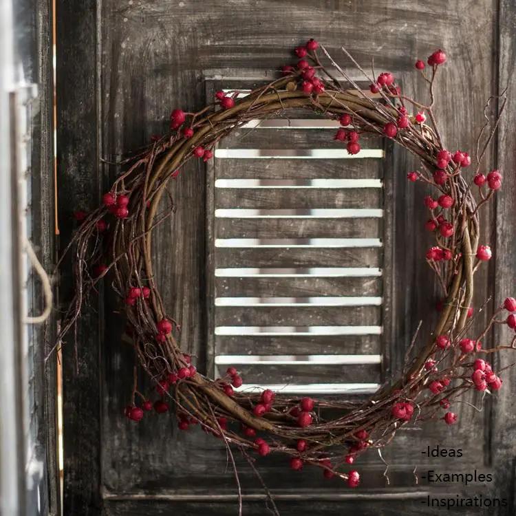 Artificial Berry Vines Green and Red 35" Tall by RusticReach