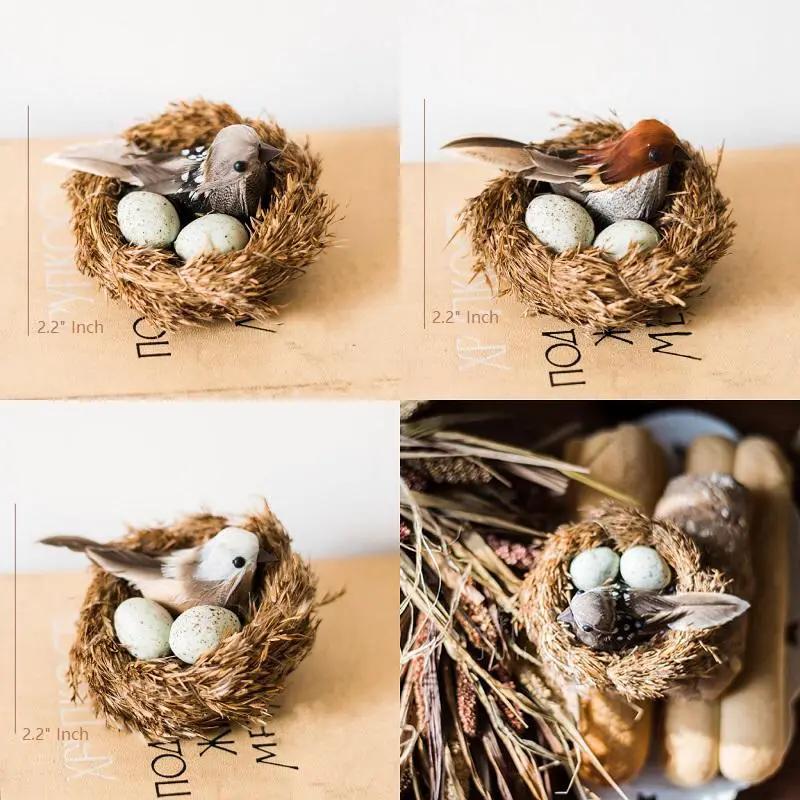 Artificial Bird Nest Ornament Randomly Picked Set of 2 by RusticReach