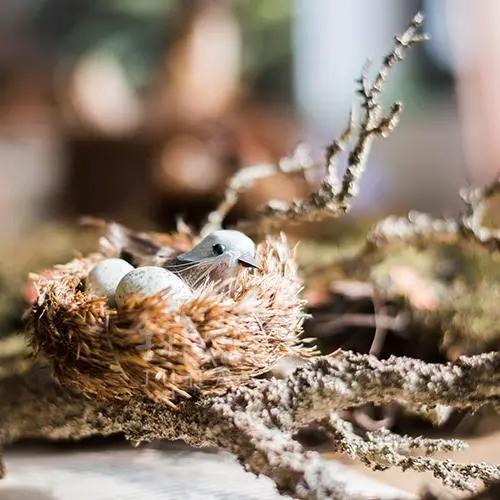 Artificial Bird Nest Ornament Randomly Picked Set of 2 by RusticReach