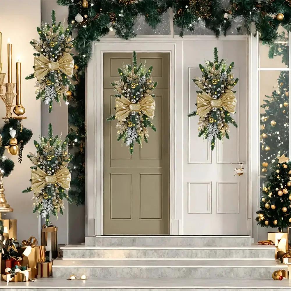 Artificial Christmas Wreath 60cm Decorative Staircase Garland by House Of Avana