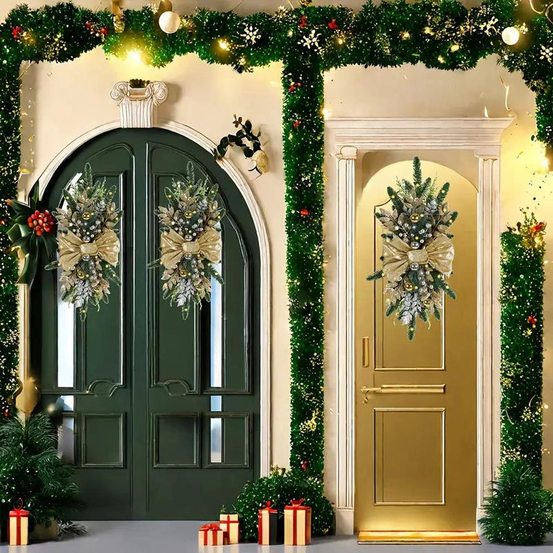 Artificial Christmas Wreath 60cm Decorative Staircase Garland by House Of Avana