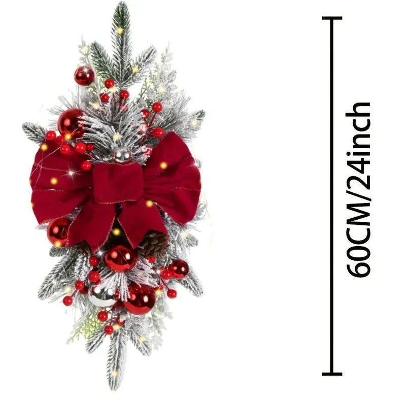 Artificial Christmas Wreath 60cm Non-Luminous Staircase Hanging Decoration by House Of Avana