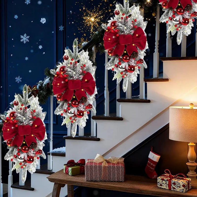 Artificial Christmas Wreath 60cm Non-Luminous Staircase Hanging Decoration by House Of Avana